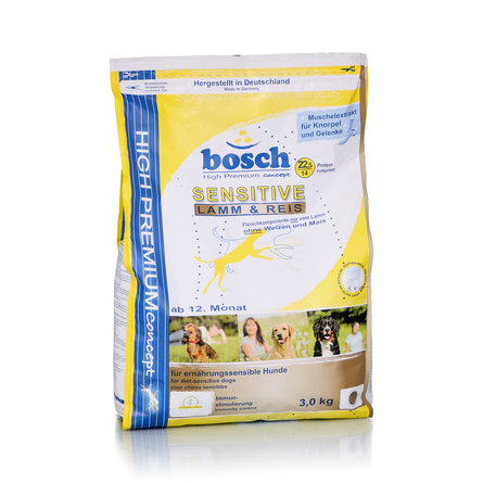 Bosch Sensitive Lamm & Reis Сухой корм для взрослых собак всех пород с чувствительным пищеварением (с ягненком и рисом) – интернет-магазин Ле’Муррр