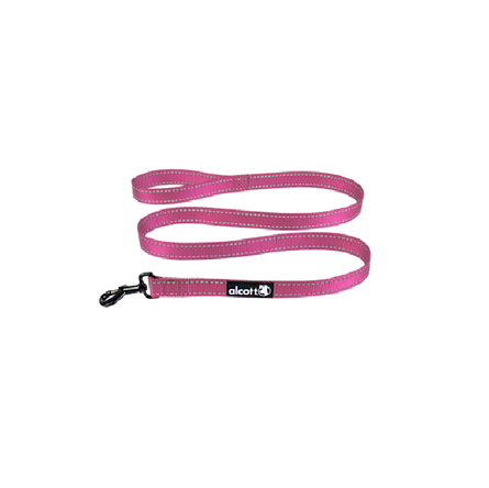 ALCOTT WANDERER Поводок для собак со светоотражающей строчкой, размер S (1.6*150см), розовый – интернет-магазин Ле’Муррр