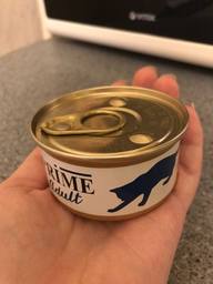 Пользовательская фотография №1 к отзыву на PRIME ADULT Тунец с кальмаром в собственном соку для кошек